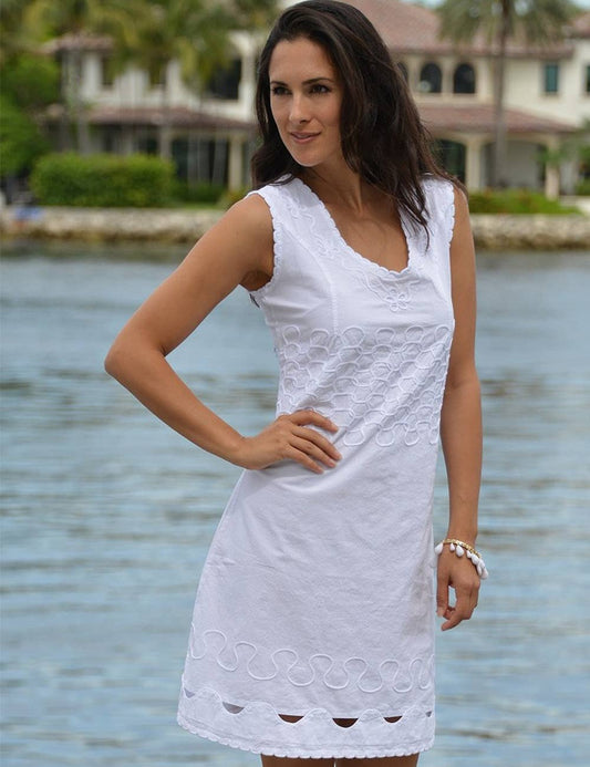 Cotton Natural Largo Dress shown on a hanger, featuring a flowy fabric and casual style perfect for everyday wear.