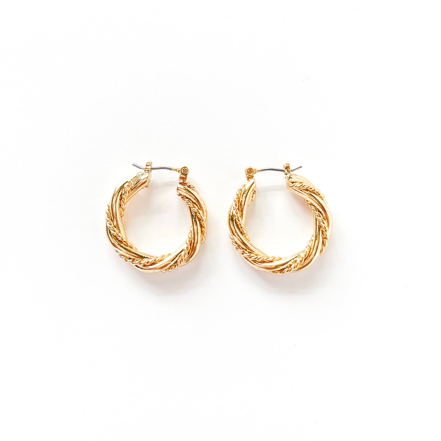 Fashion Twisted Solid/Rope Hoop Earrings