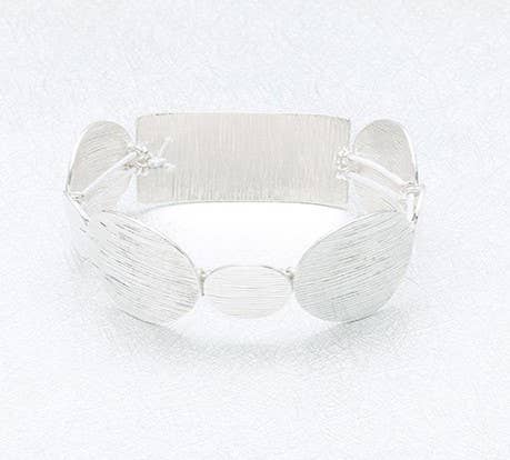 Filigree Stretch Bangle Bracelet-Silver