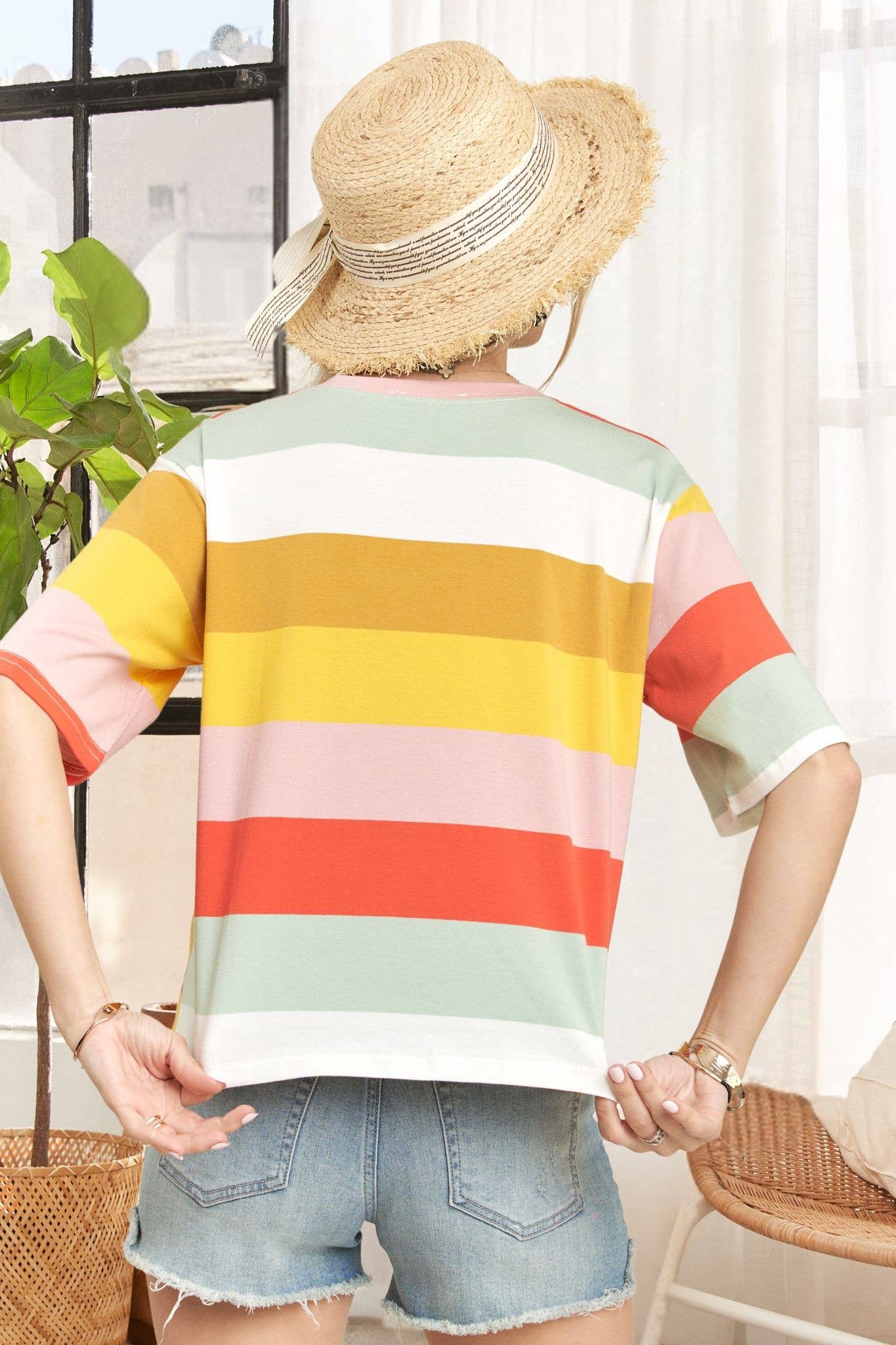 Multi Color Stripe Cotton Top