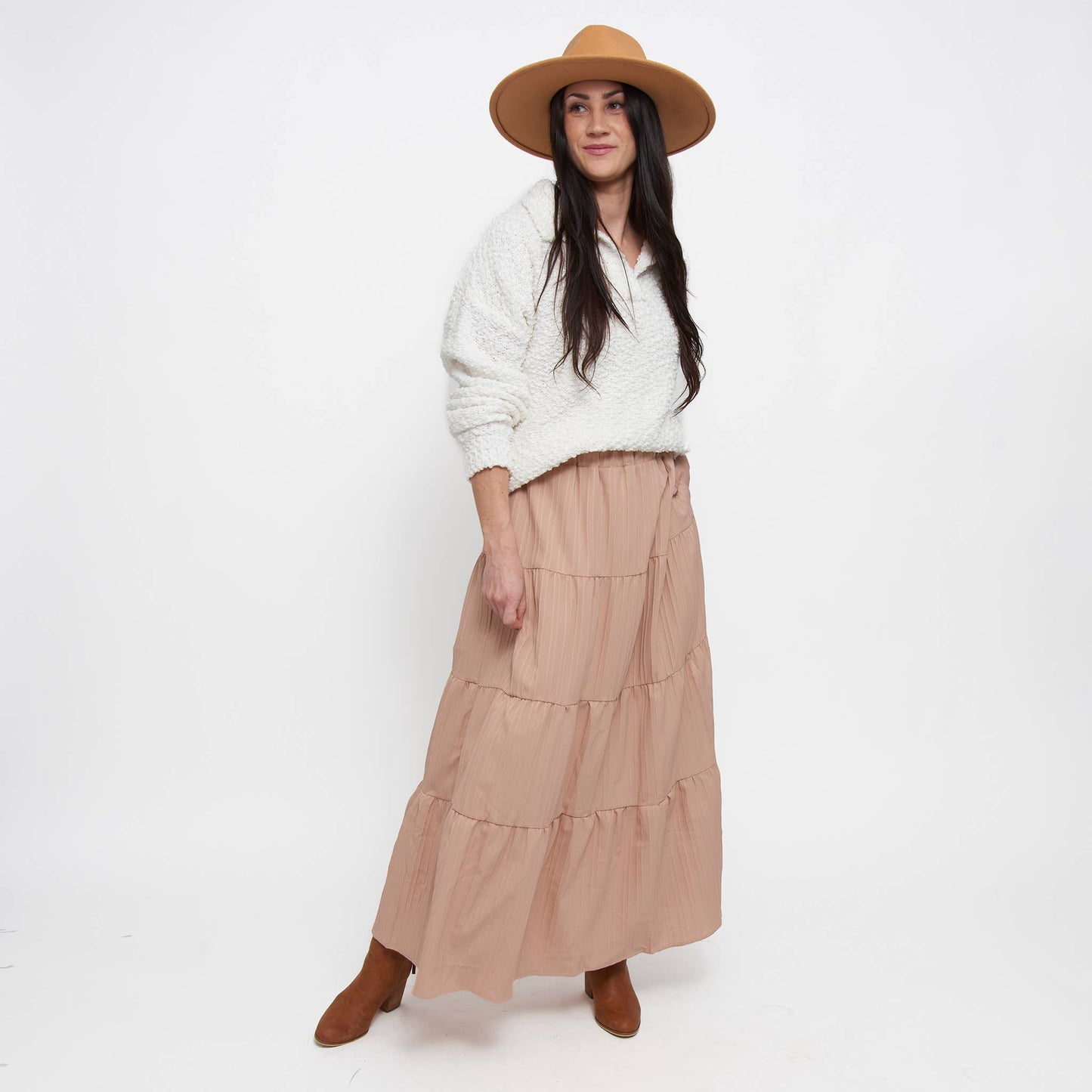 Rosewater Maxi Skirt with Pockets