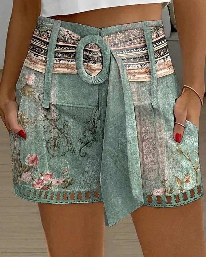 Cotton Linen Patchwork Shorts
