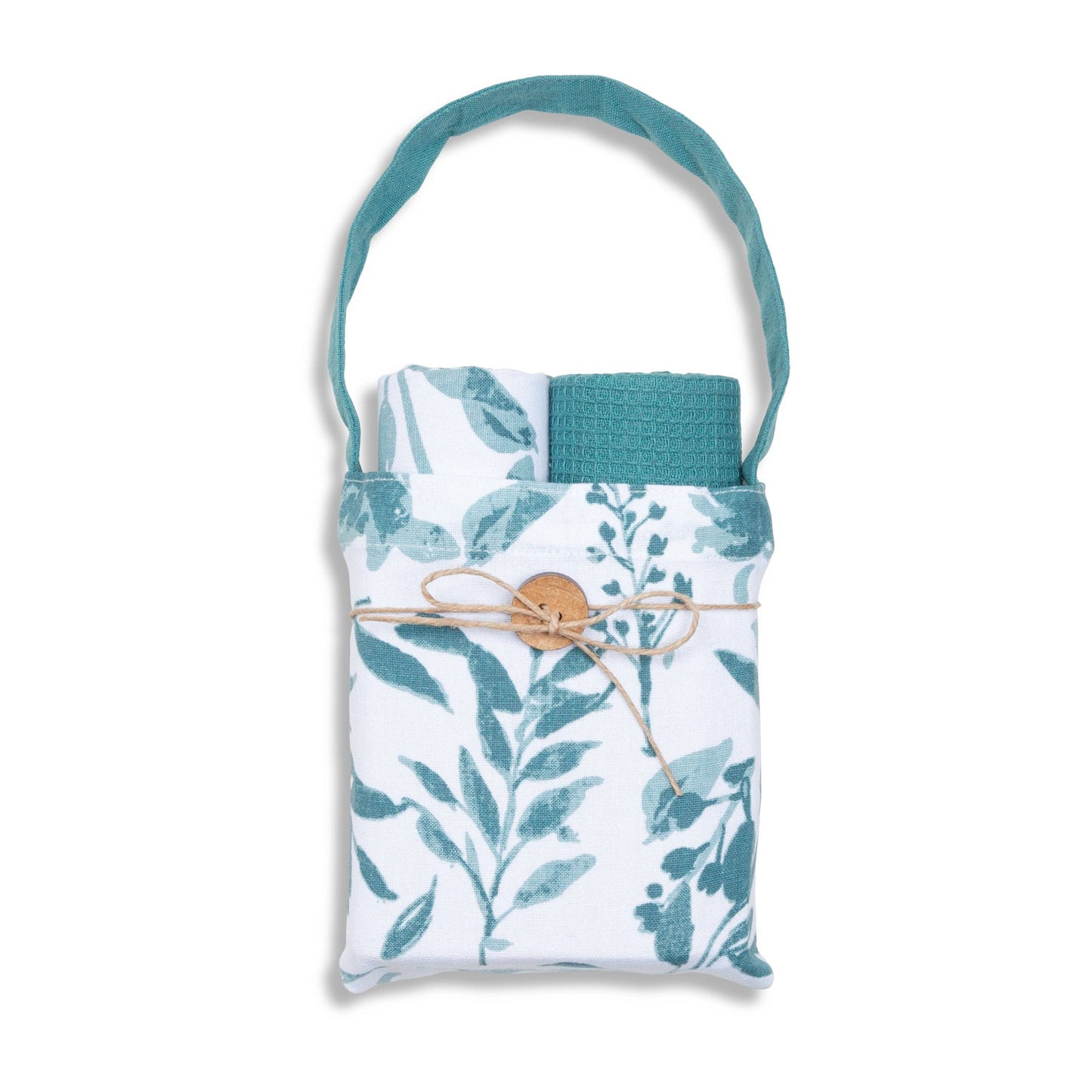 3 Piece EZ Home Evergreen Floral Kitchen Tea Towel Set