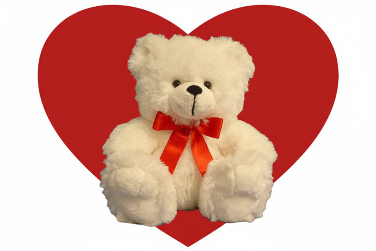 10" white bear plush toy