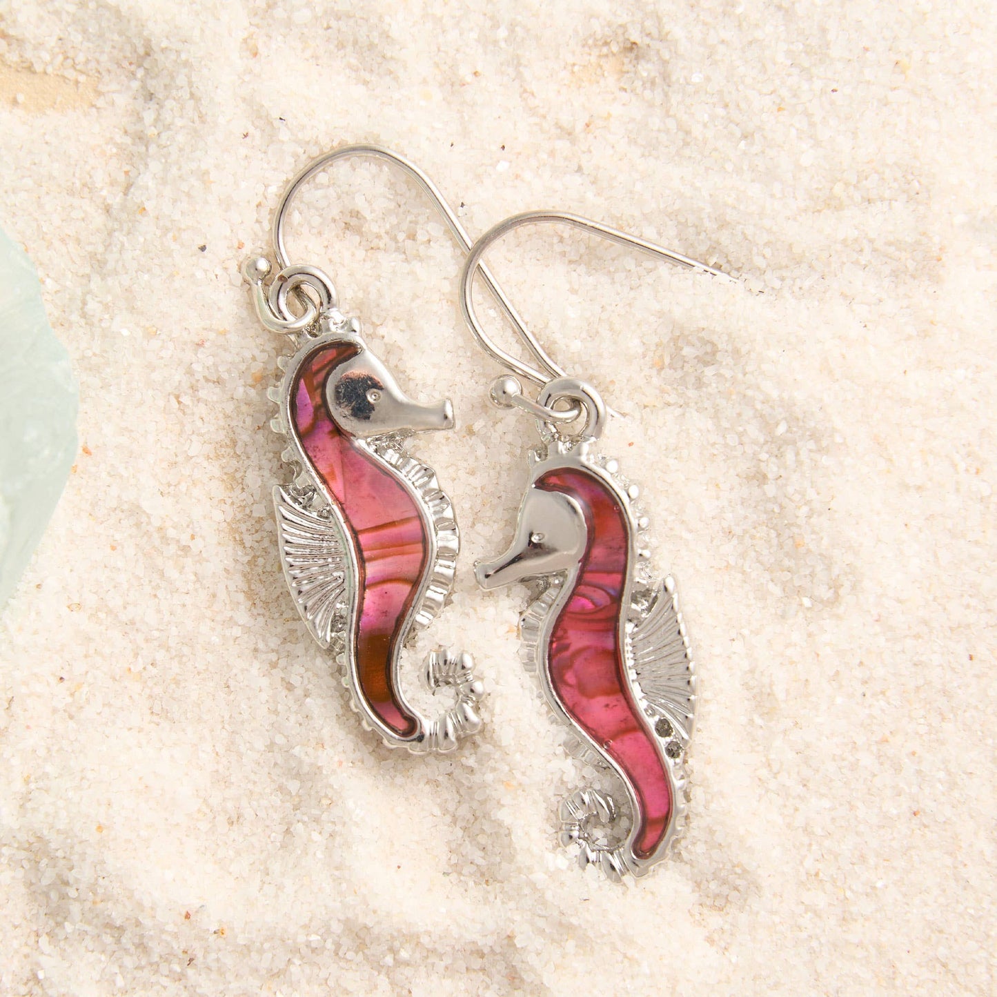 Abalone Sea Horse Earrings Beach Jewelry