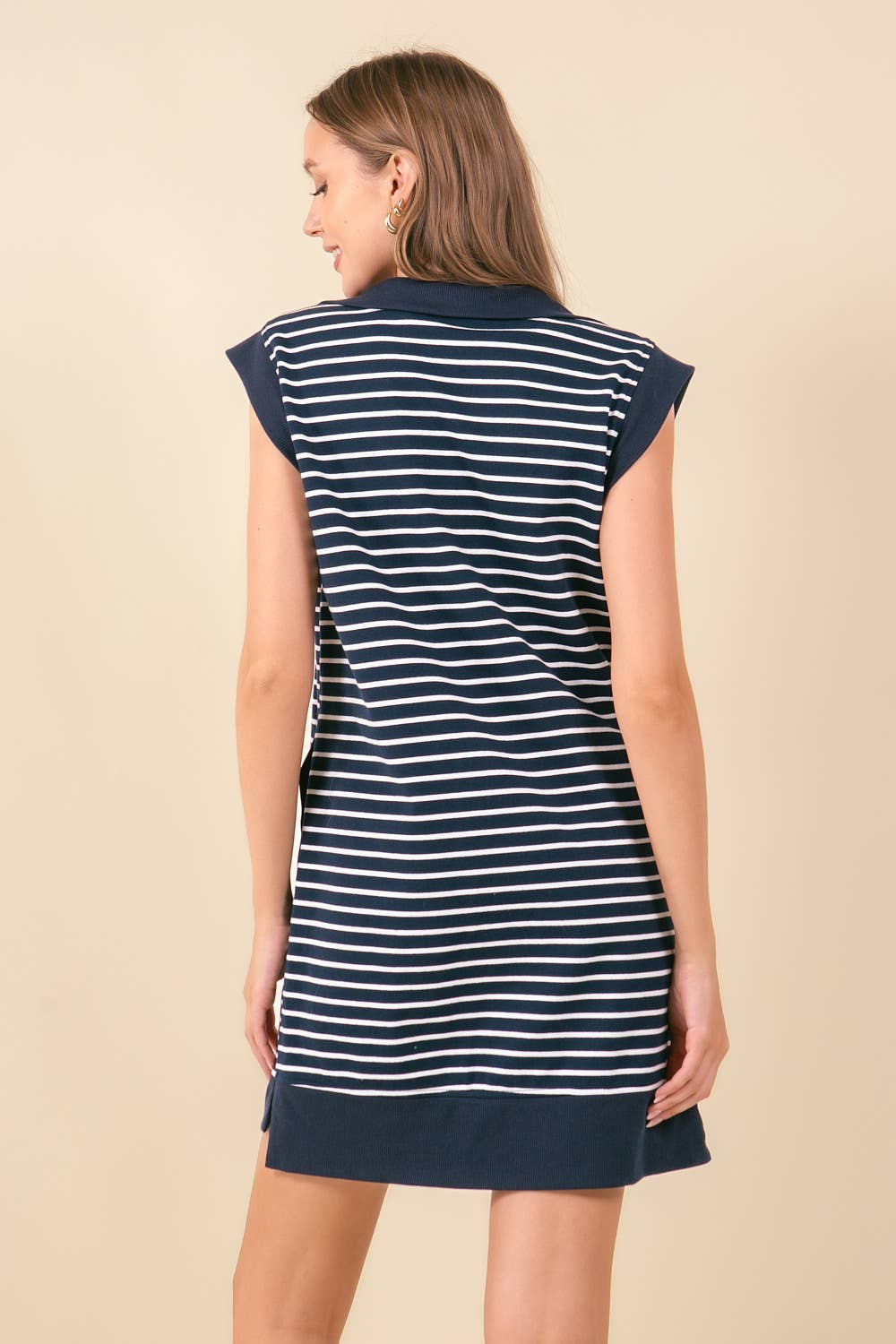Striped Mini Dress with Pockets