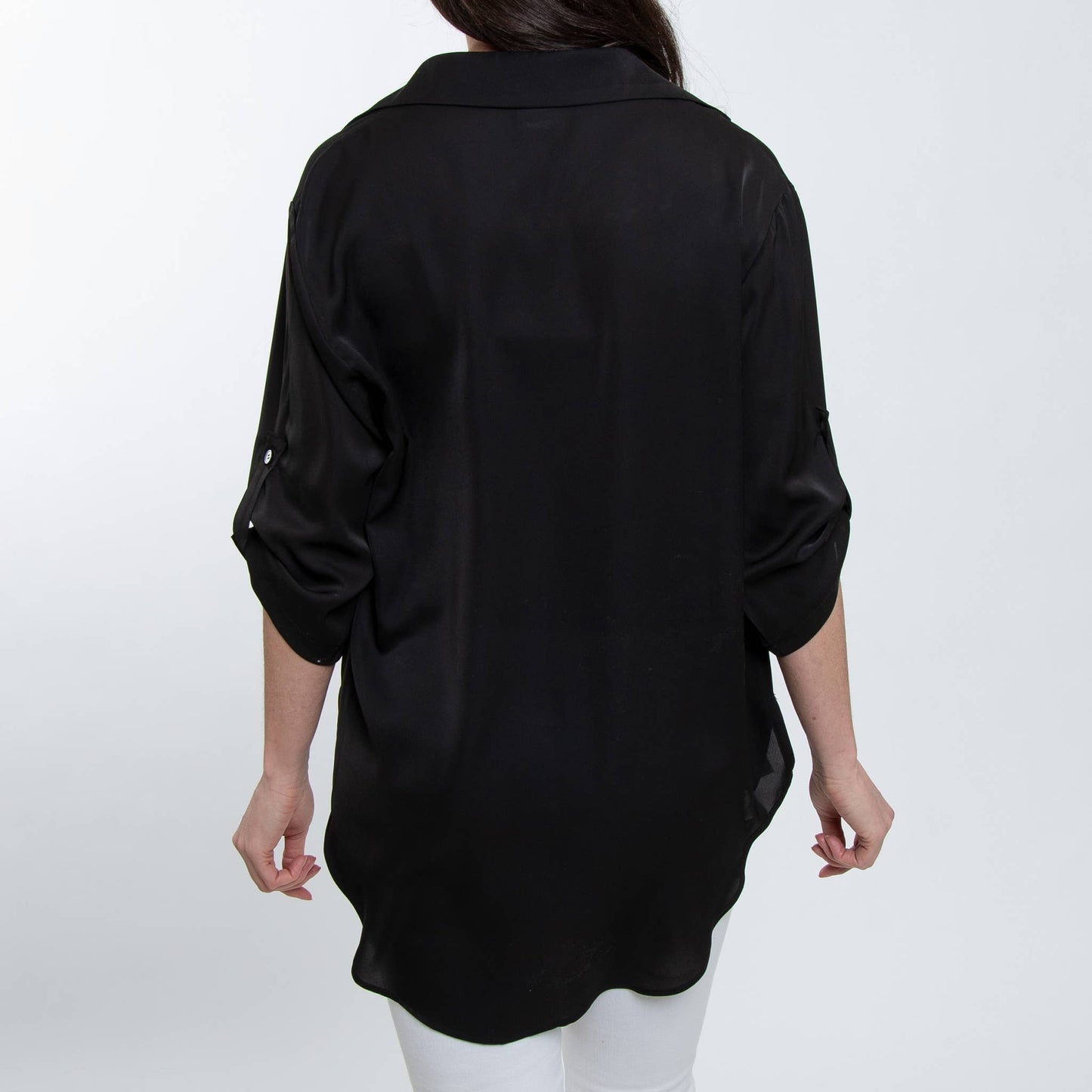 Blouse Top Amaris Collared Relaxed Fit Half Sleeve V-Neck