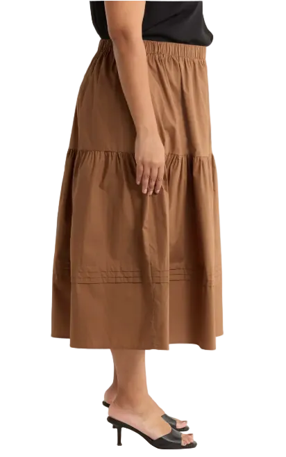 Flores Pleated Midi Skirt