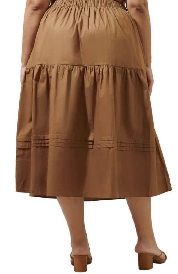 Flores Pleated Midi Skirt