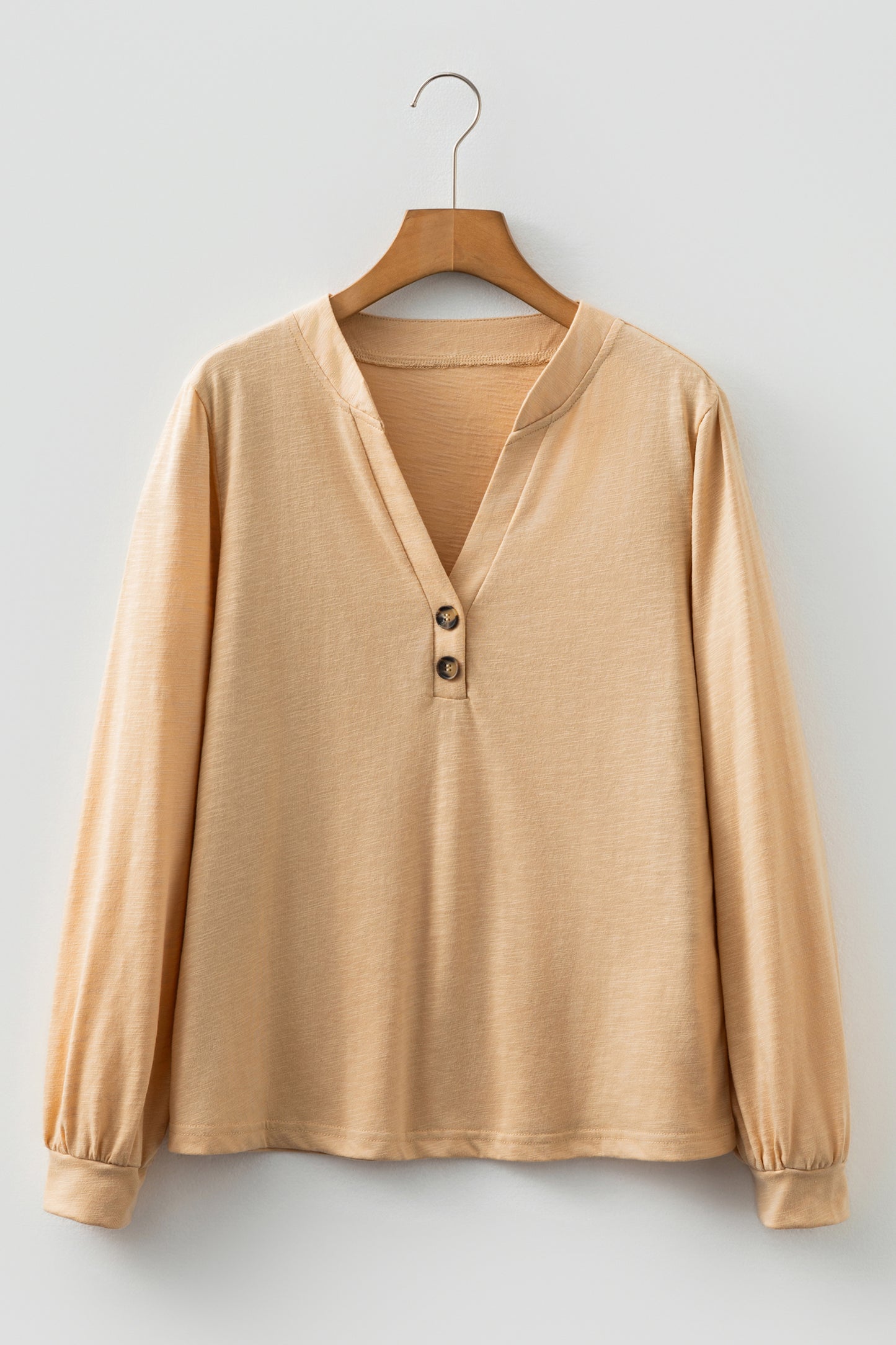 Beige V Neck Top