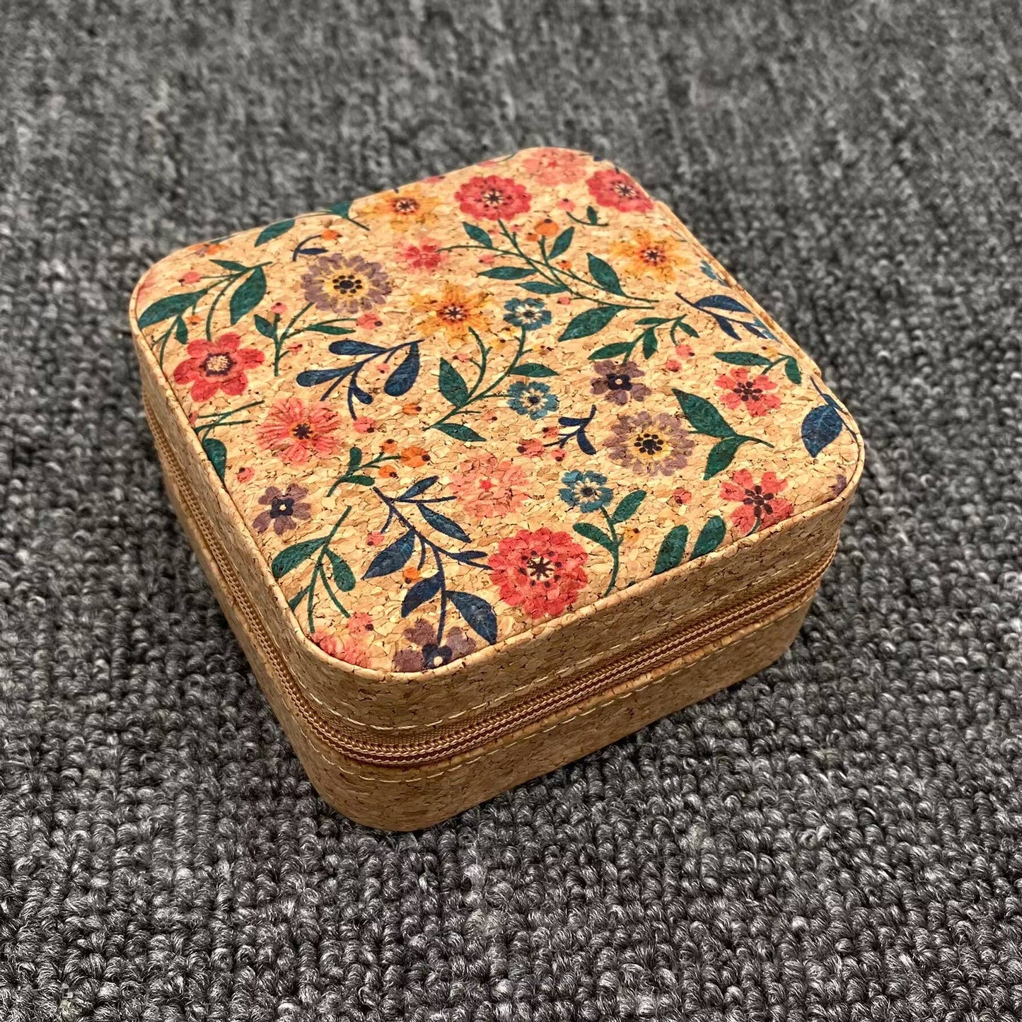 Vintage Crushed Wood Grain PU Leather Jewelry Storage Box: B