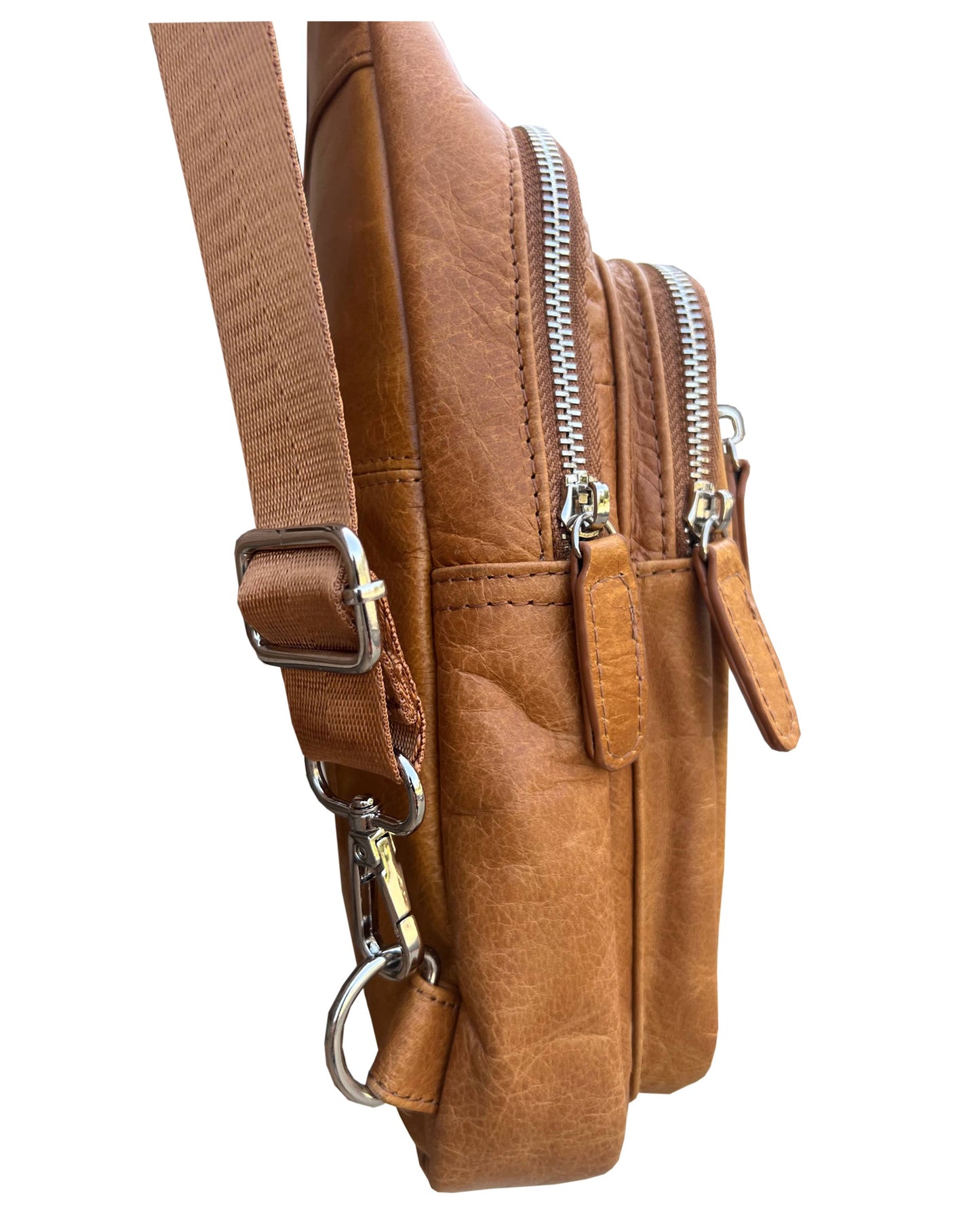 Cowhide leather Sling bag with adjustable shoulder strap