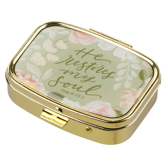 Pill Case He Restores My Soul Ps. 23:3