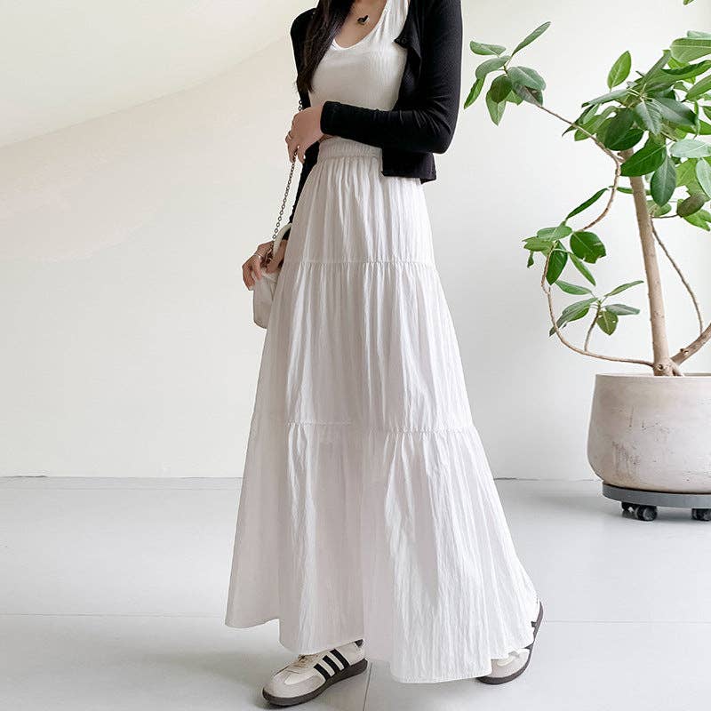 Solid Color Long Skirt