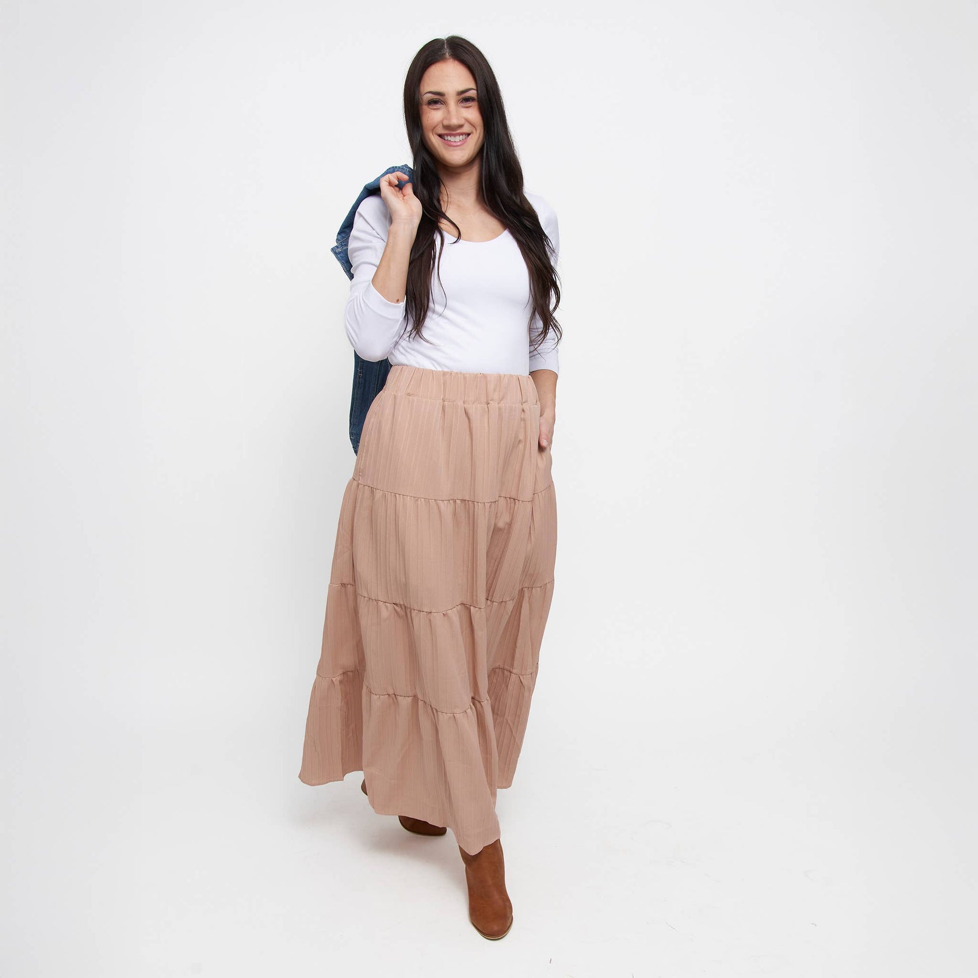 Rosewater Maxi Skirt with Pockets