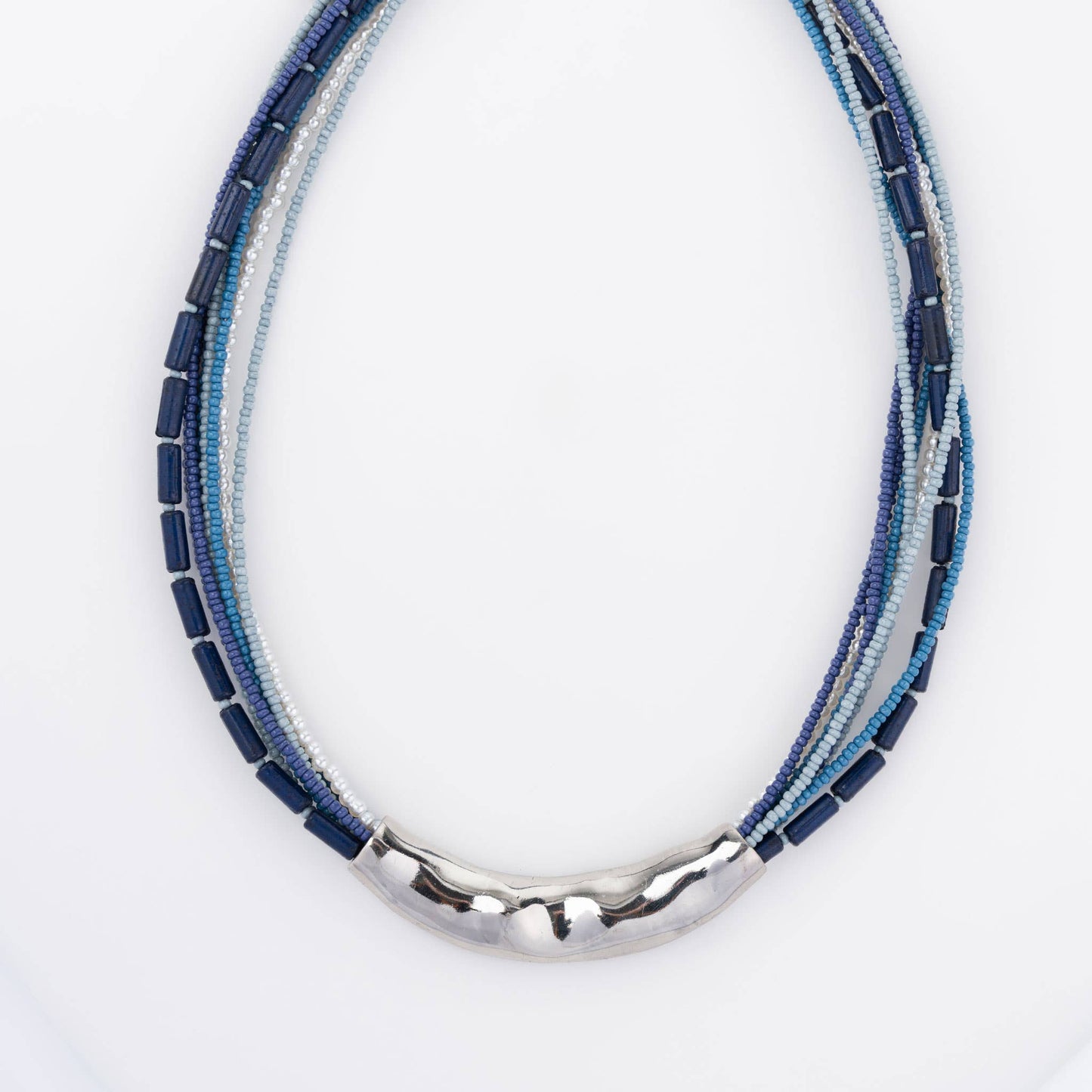 Kirrily Seed Bead with Cast Textured Accent 16" Necklace