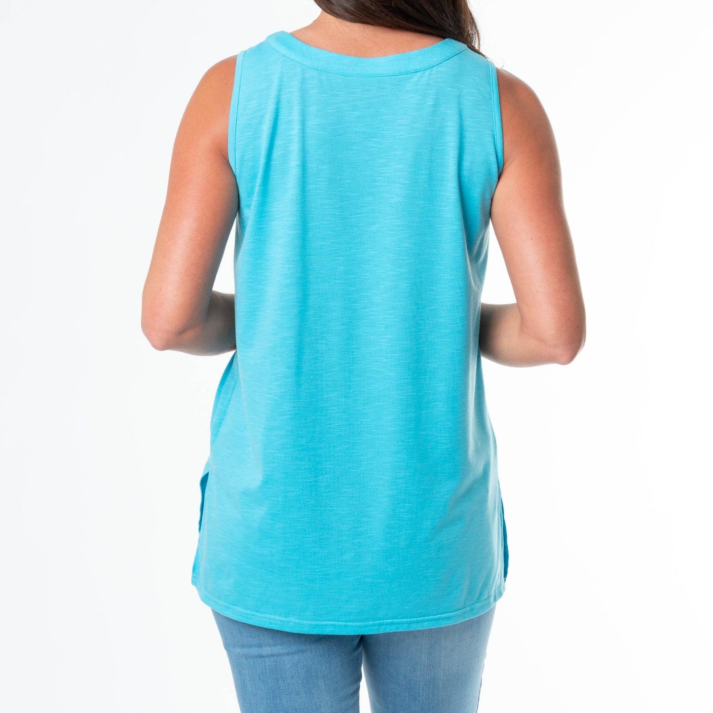Teal cotton tank top