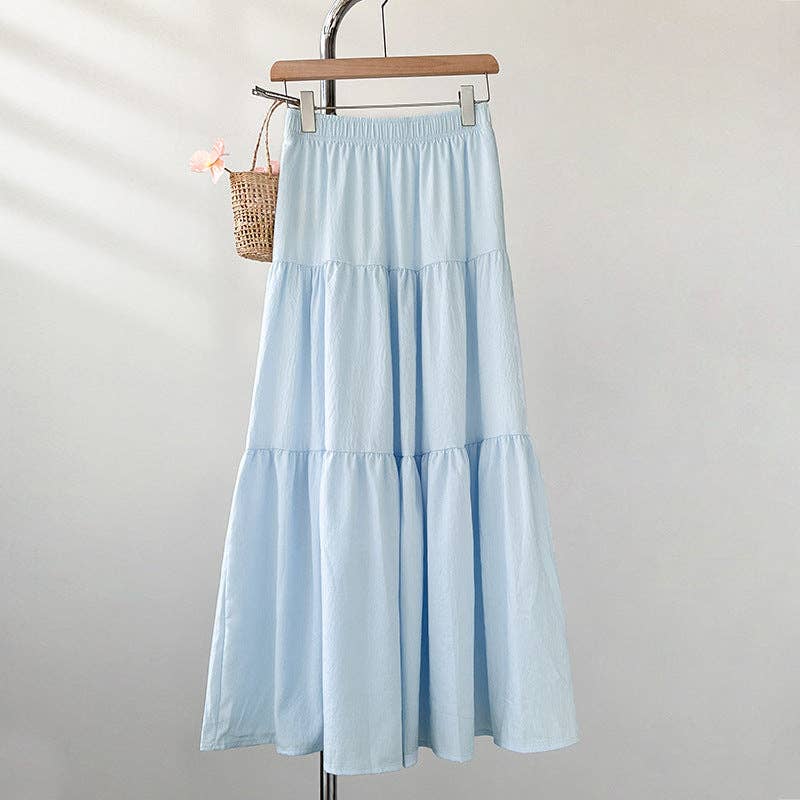Solid Color Long Skirt