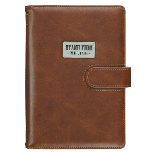 Journal Cover w/Lined Insert Brown Stand Firm 1 Cor. 16:13