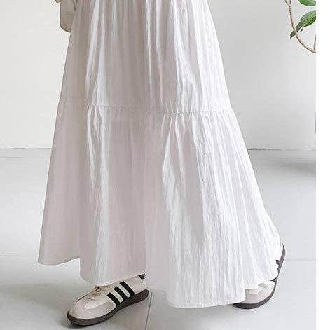 Solid Color Long Skirt