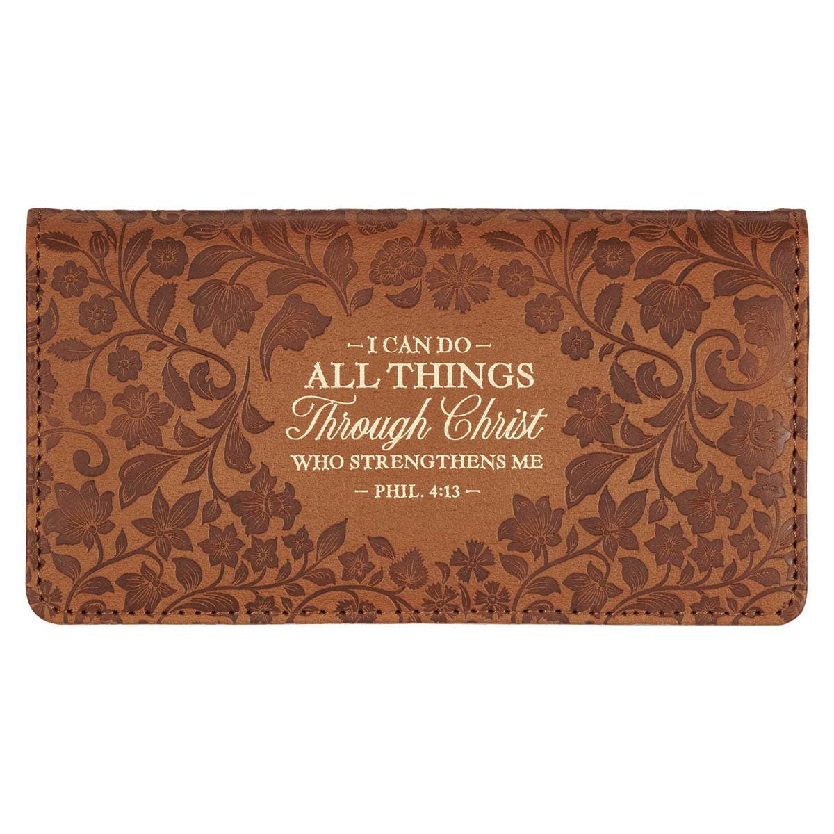 Checkbook Wallet Brown All Things Phil. 4:13