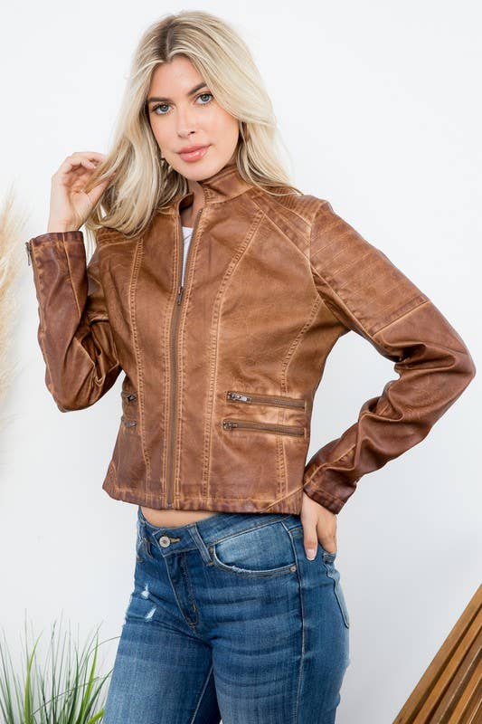 Garment Dye Double Zipper Pocket Jacket