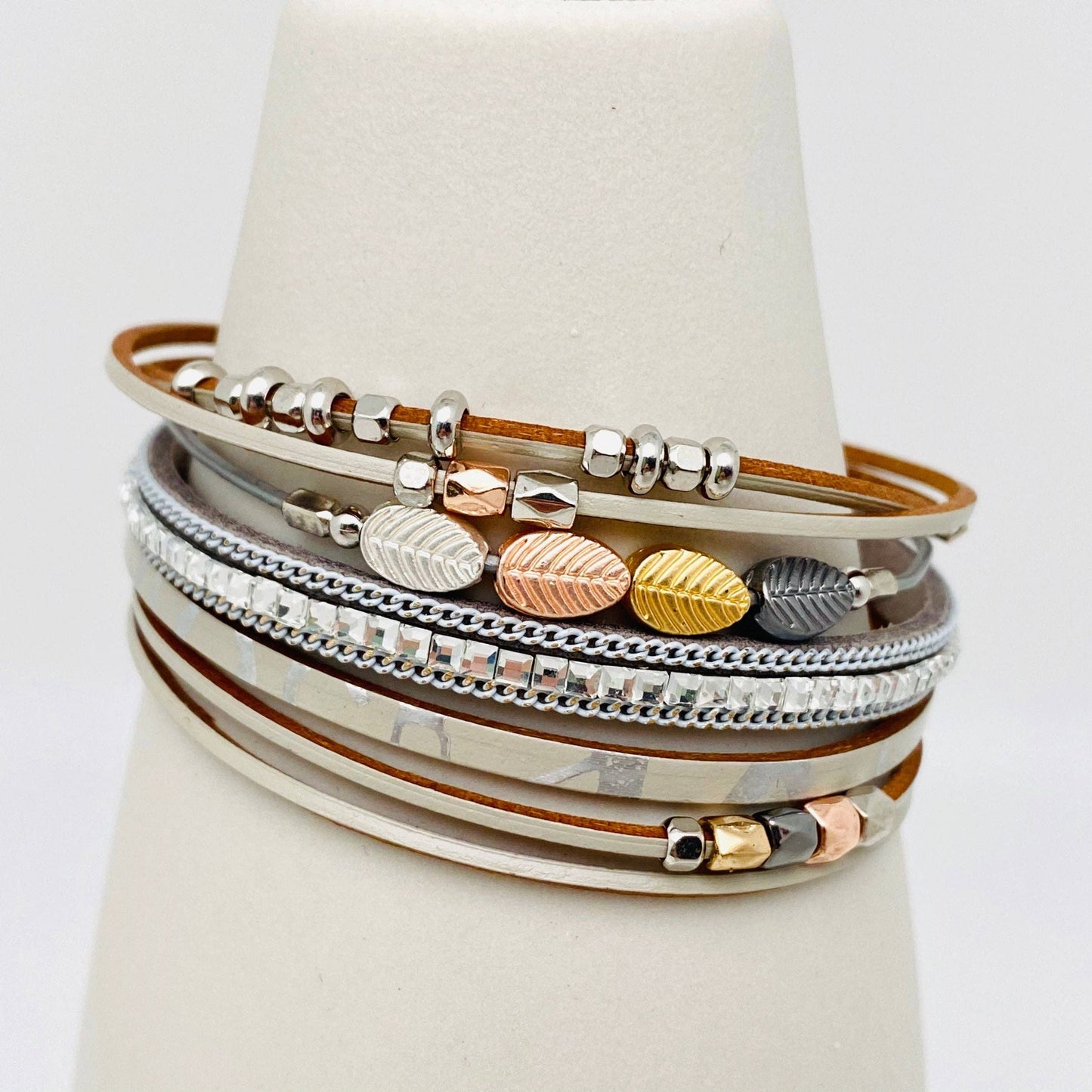 Bohemian Style Leather Multi-Layer Bracelet Bangle - BJ/LB: 1