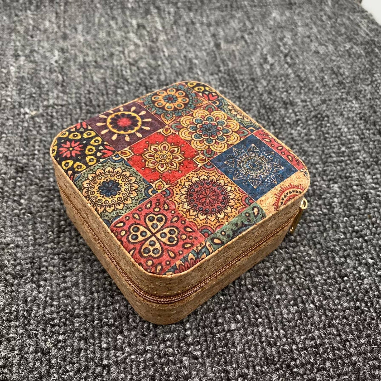 Vintage Crushed Wood Grain PU Leather Jewelry Storage Box: B