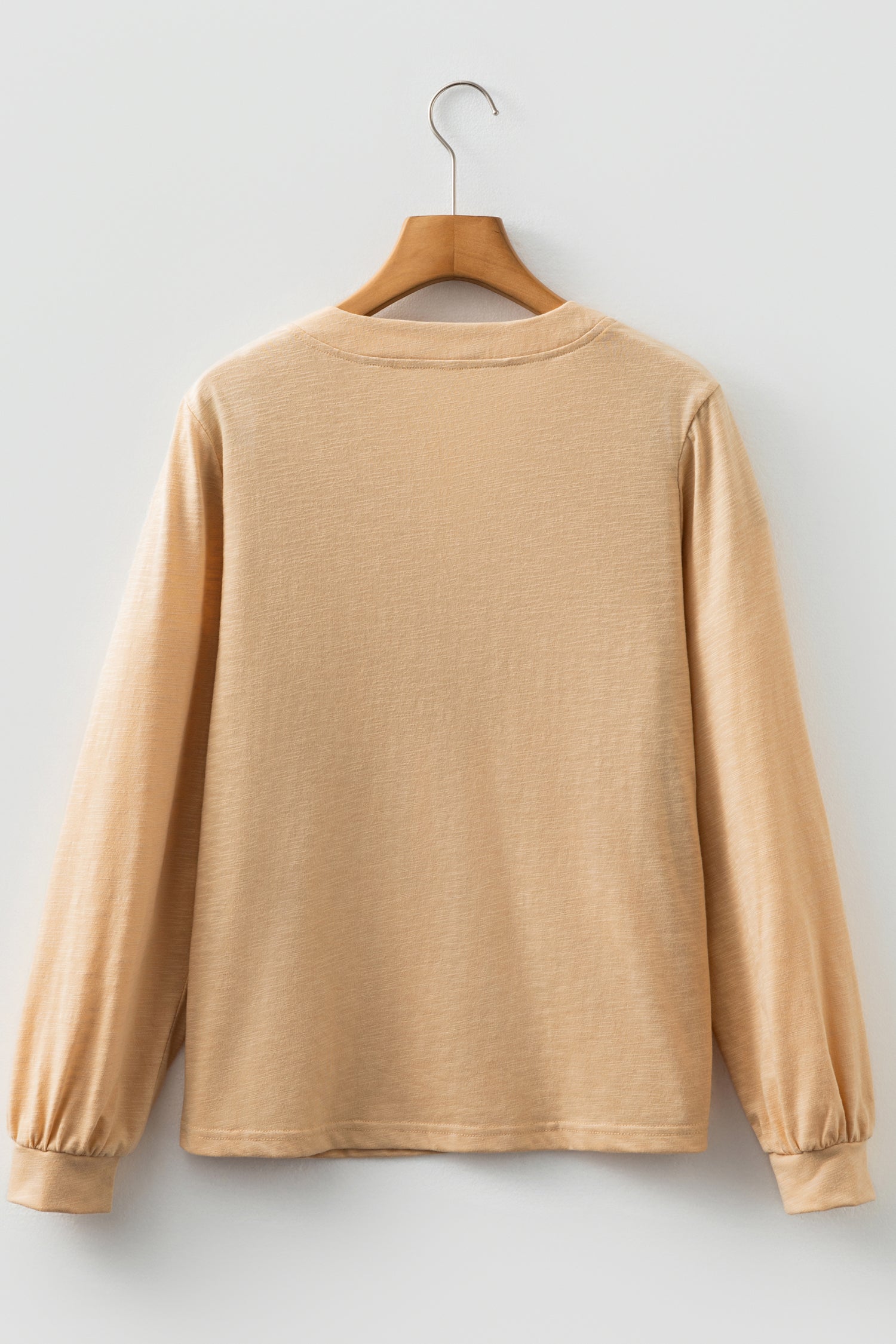 Beige V Neck Top