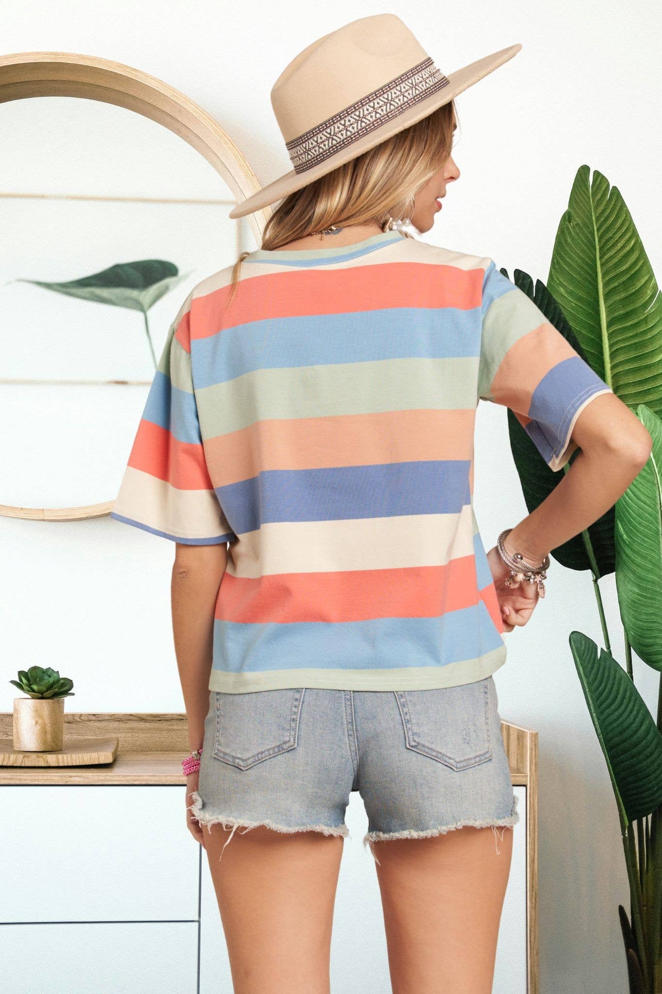 Multi Color Stripe Cotton Top