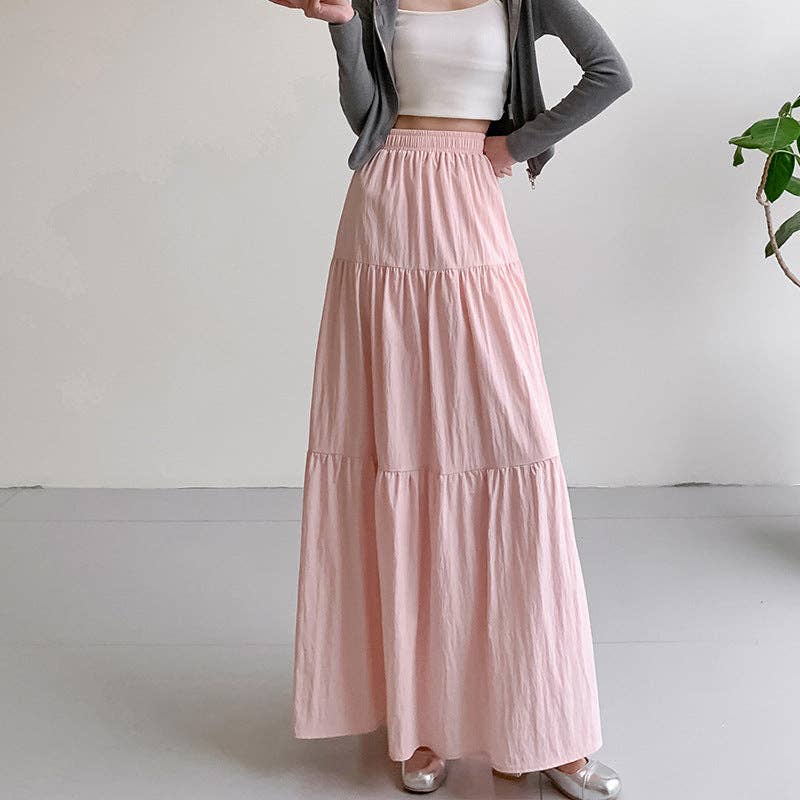 Solid Color Long Skirt