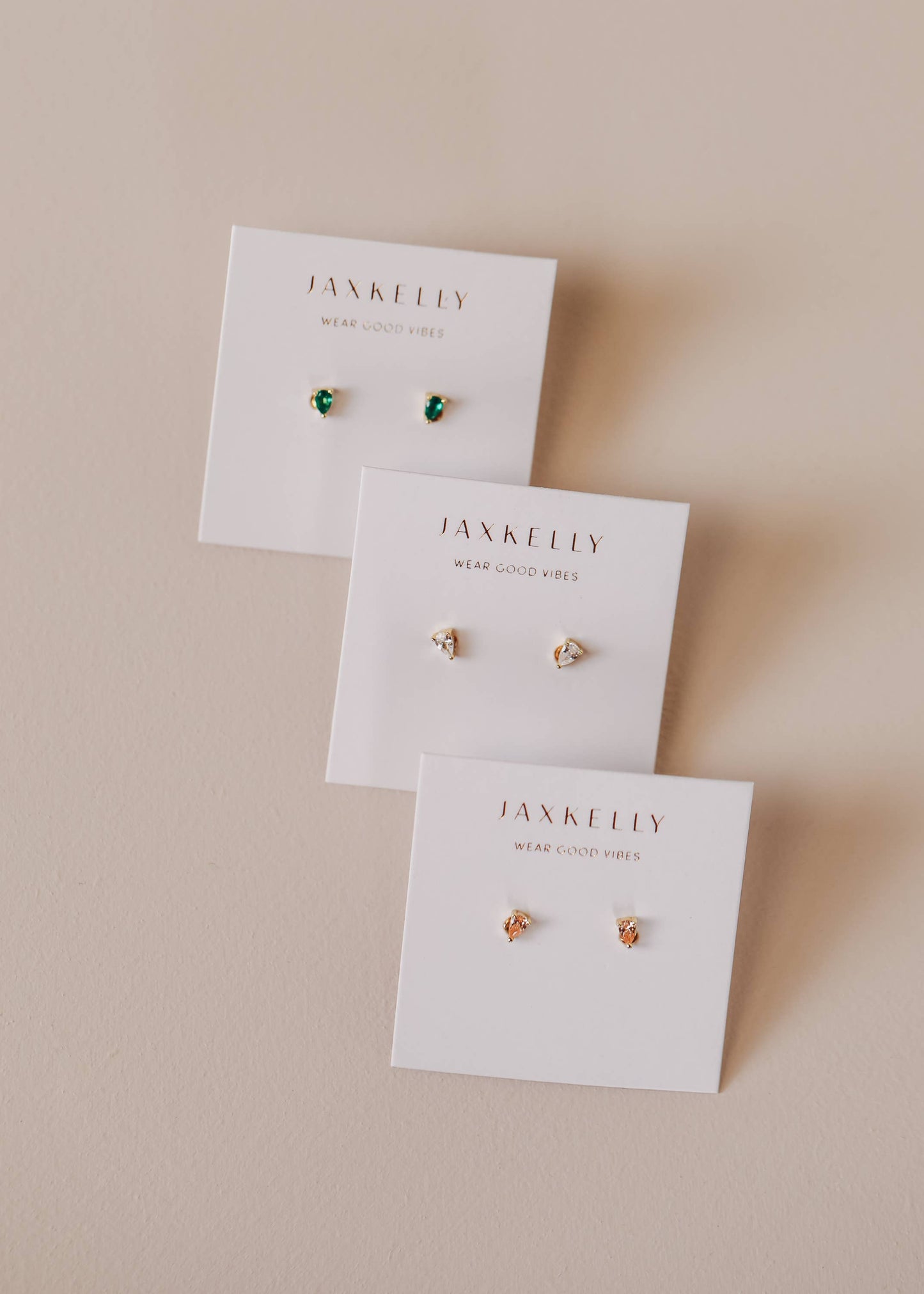 Teardrop - Emerald CZ - Earrings