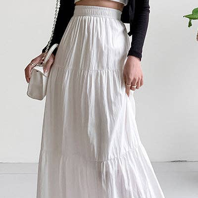 Solid Color Long Skirt