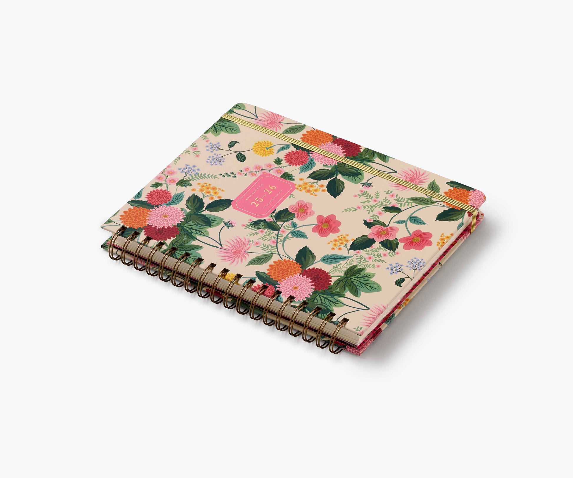 Floral notebook on a white background