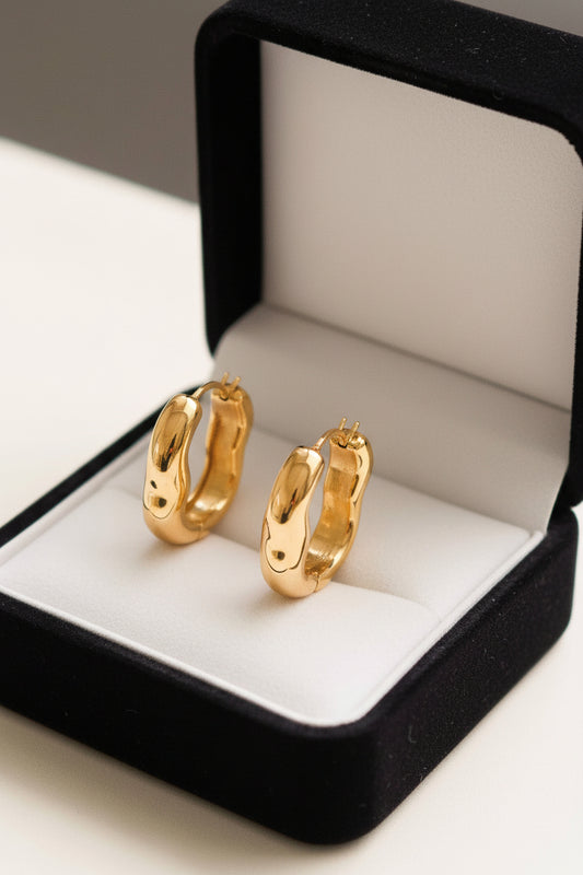 Darcy 18K Gold Non-Tarnish Oval Hoop Earring