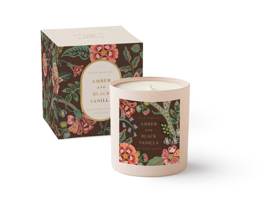 Gracie Amber and Black Vanilla 9 oz Glass Candle