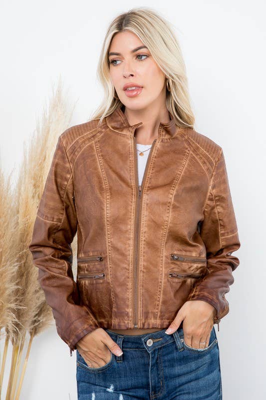 Garment Dye Double Zipper Pocket Jacket