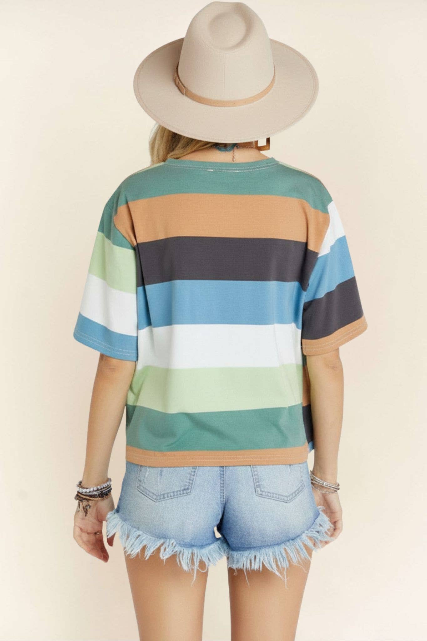 Multi Color Stripe Cotton Top