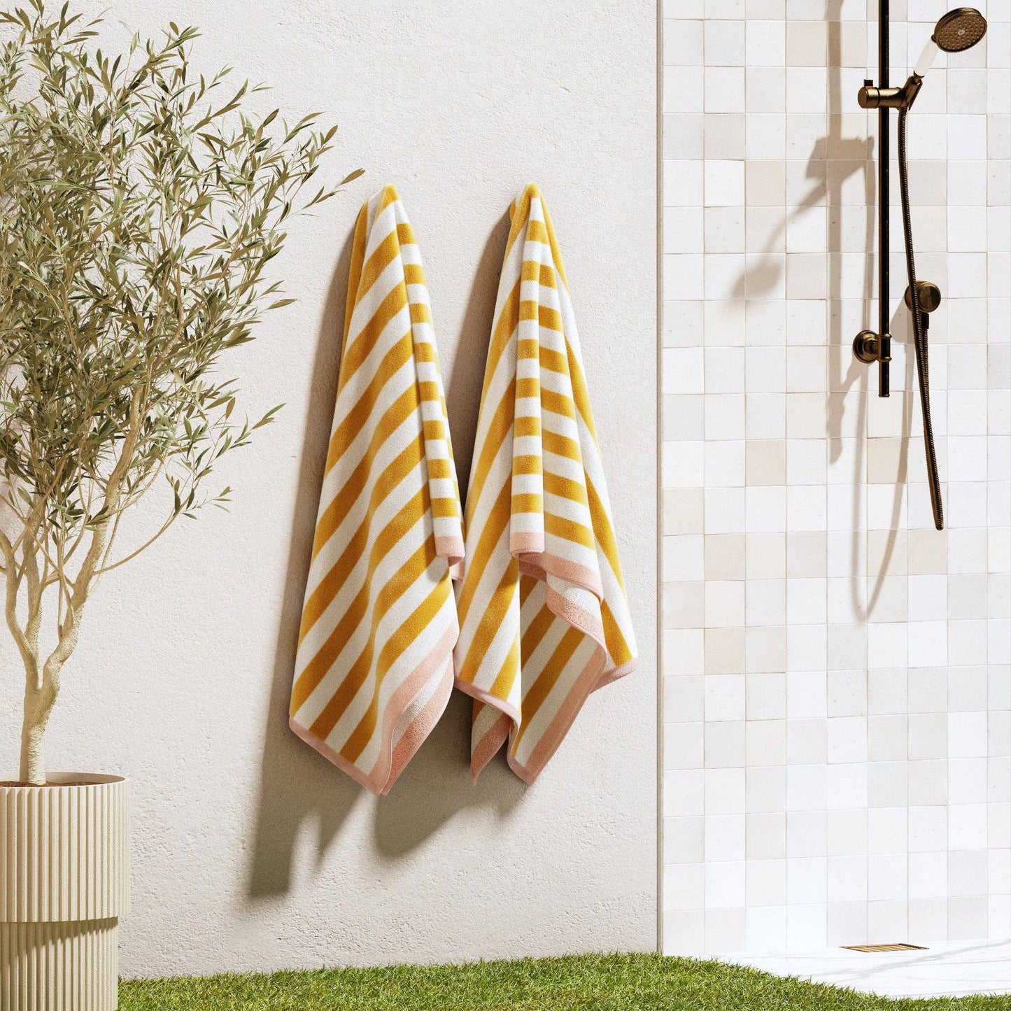 Oversized Striped Border Cabana Beach Towel - Santa Cruz