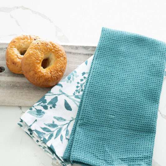 3 Piece EZ Home Evergreen Floral Kitchen Tea Towel Set