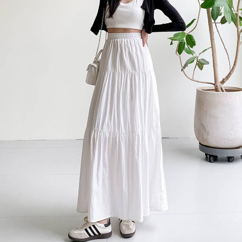 Solid Color Long Skirt