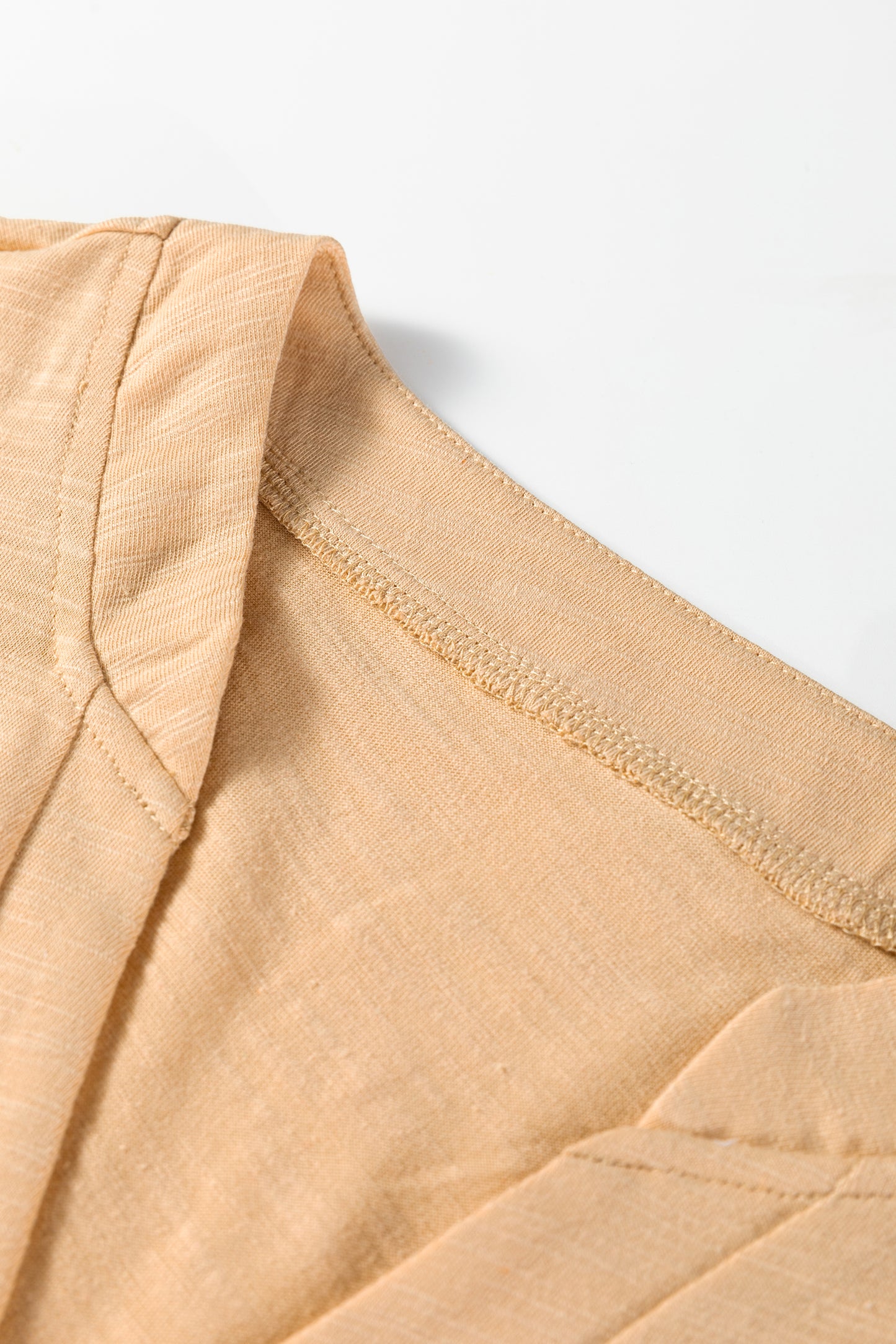 Beige V Neck Top