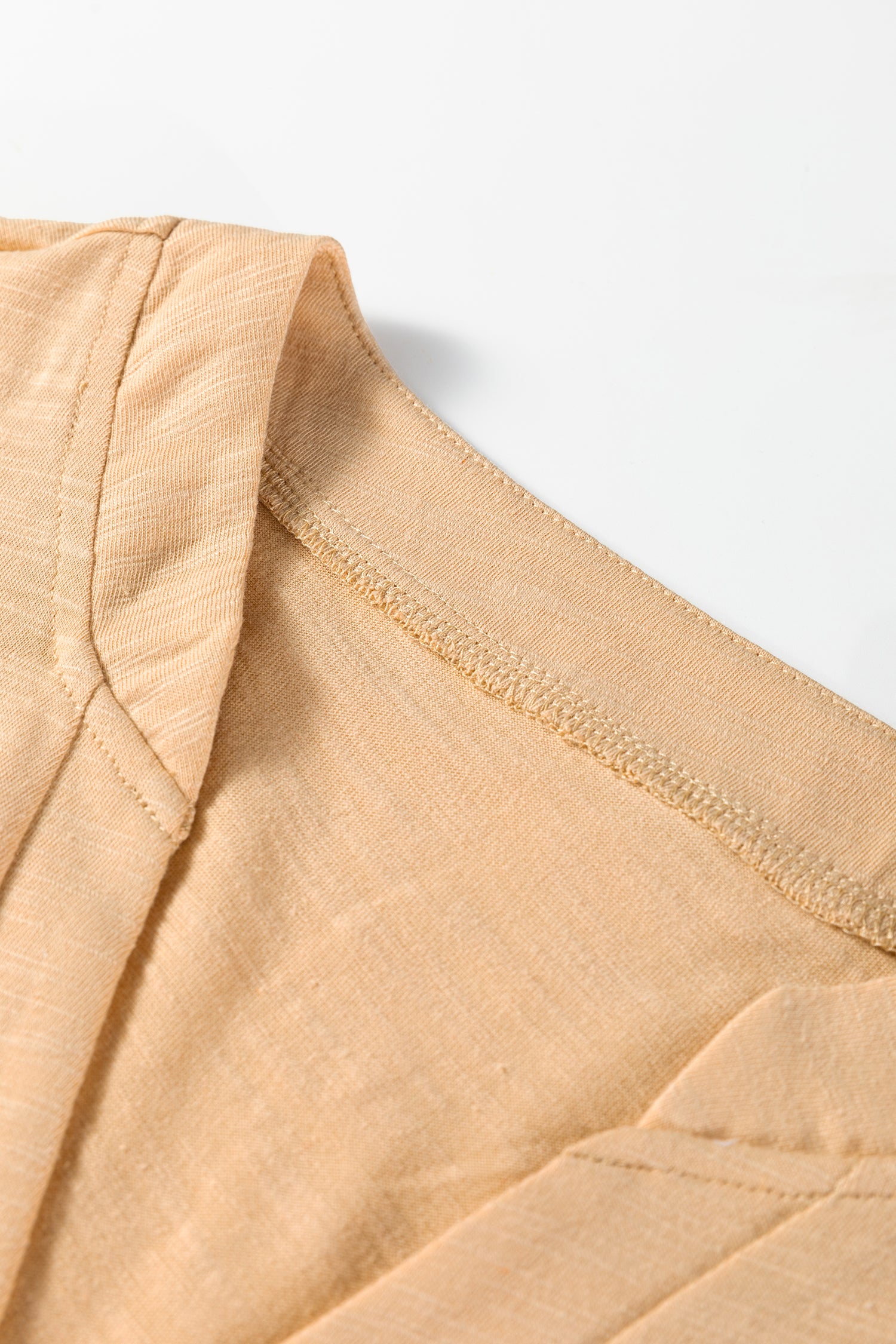 Beige V Neck Top