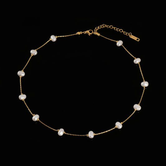 Ida 18K Non-Tarnish Petite Pearl Necklace