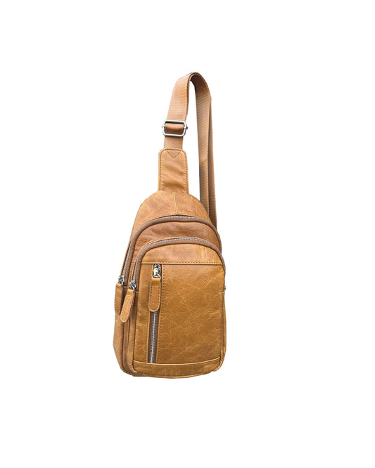 Cowhide leather Sling bag with adjustable shoulder strap