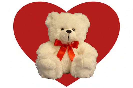 10" white bear plush toy