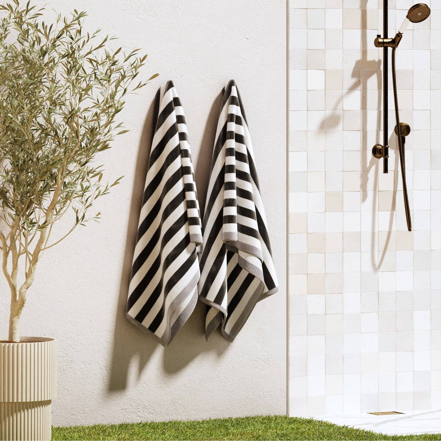 Oversized Striped Border Cabana Beach Towel - Santa Cruz