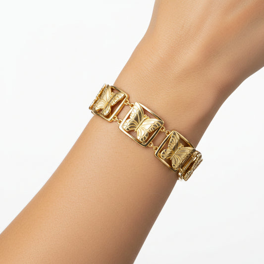 Butterfly Link Bracelet: Matte Gold by Patricia Nash