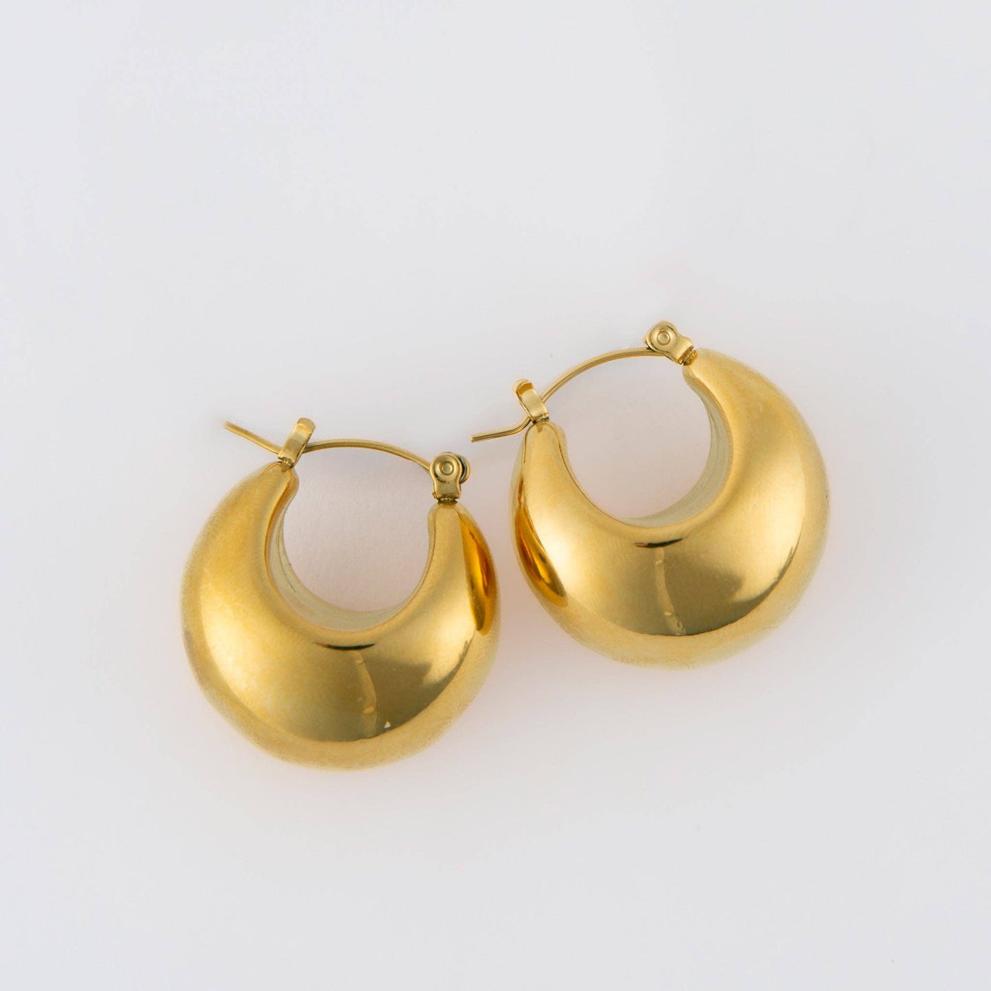 Narelle Waterproof Bowl Hoop Earrings: Silver