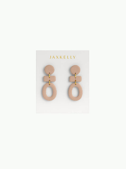 Organic Three Tier Clay Earring - Almond Rose